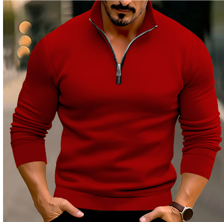 Langarmpullover mit Reißverschluss und modernem Schnitt für Herren