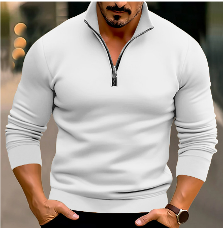 Langarmpullover mit Reißverschluss und modernem Schnitt für Herren