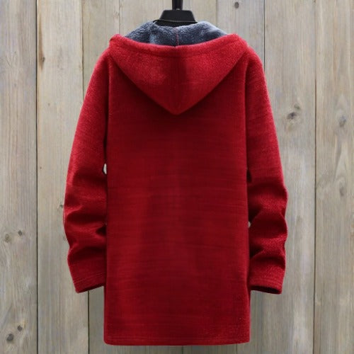 Langer Hoodie mit Kapuze und Taschen für Herren