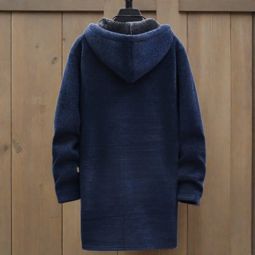 Langer Hoodie mit Kapuze und Taschen für Herren