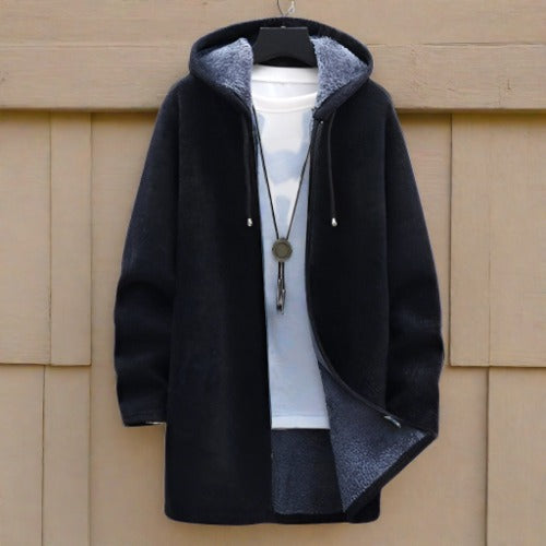 Langer Hoodie mit Kapuze und Taschen für Herren